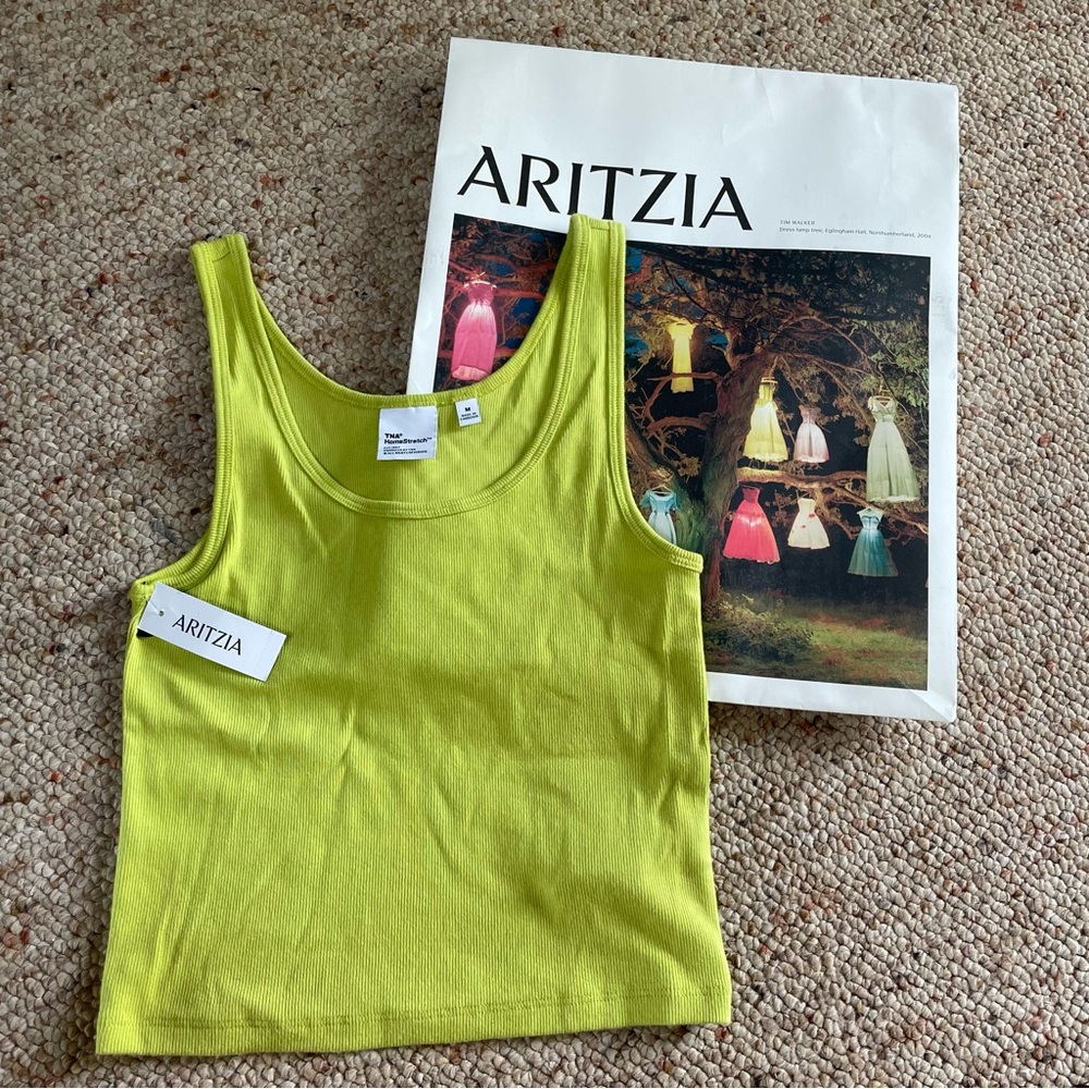 Pear green ribbed tank